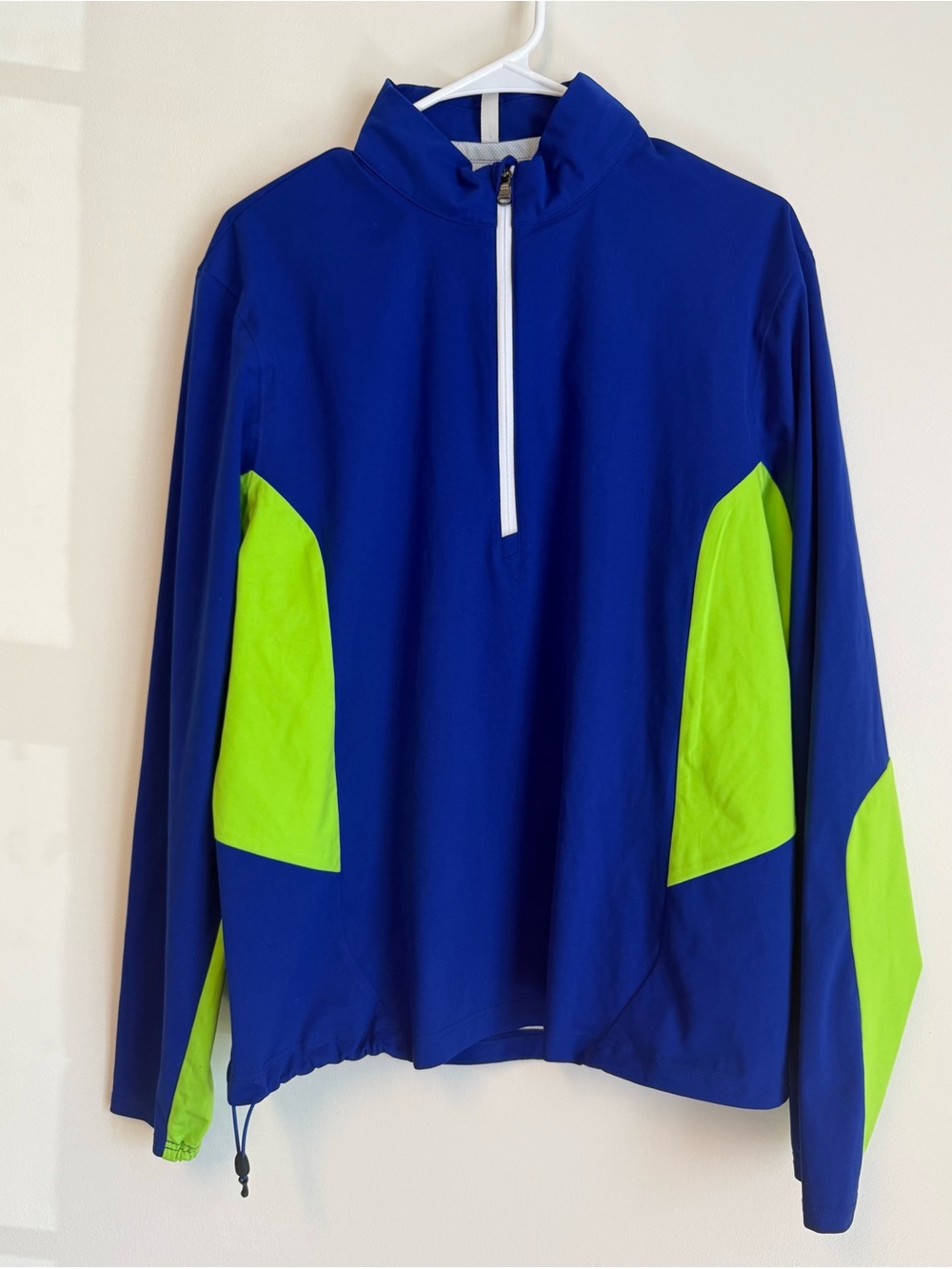 RLX Ralph Lauren Blue and Neon Green Rash Guard Pullover